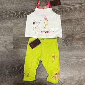 NWT Catamini Girls Top & Leggings Set Size 18m